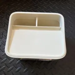 ホワイト小物入れ 仕切り付き　ティッシュケース付き