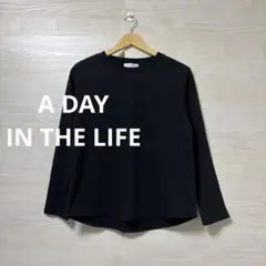 A DAY IN THE LIFE★ブラック 長袖カットソー 太リブ シンプルのサムネイル