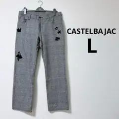 カステルバジャック メンズパンツ 秋冬 ゴルフ ウール入り チェック柄 48