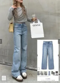 GRL ワイドセミフレアデニムパンツ 【cu136】