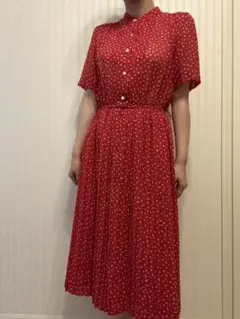 古着　ワンピース　赤