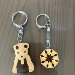 箱根寄木細工キーホルダー　2つセット