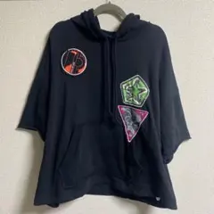 DIESEL ブラック パーカー パッチ付き