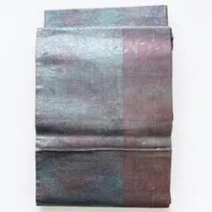 美品　洒落袋帯 袋帯 グリーン ブロンズ 玉虫色 木立 枝葉 幻想的