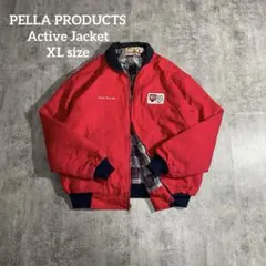 PELLA PRODUCTSデトロイトジャケットダック地チェック裏地XL刺繍ロゴ