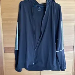 adidas フルジップ ナイロンジャケット 黒