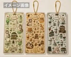 ミニチュア　キーホルダー　猫　メロンソーダ&ハニーカフェオレ&チョコミント　3点のサムネイル