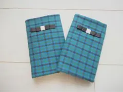 ハンドメイド ♡ ファミリアチェック青 エルゴ 抱っこひも よだれカバー