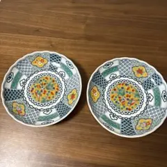 富山窯 色絵 古伊万里調 和皿 2枚セット 中皿 日本製 和食器