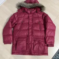 Gap ワインレッド ダウンコート ファー付き 160