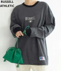 【美品】RUSSELL ATHLETIC ボーダー 長袖カットソーゆったり