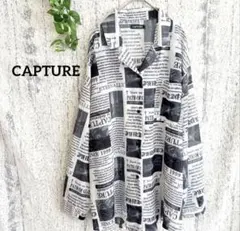 ハリウッドメイド　CAPTURE シアー長袖シャツ オープンカラー　サイズL