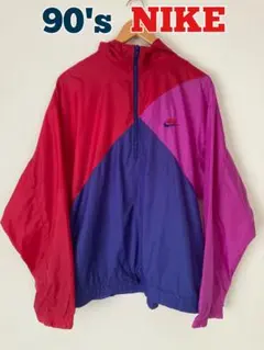 90's NIKE アノラック　ハーフジップ　ナイロンジャケット　プルオーバー