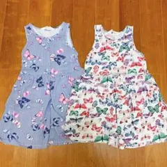 H&M キッズ　夏物 ノースリーブ　ワンピース　2枚セット　100
