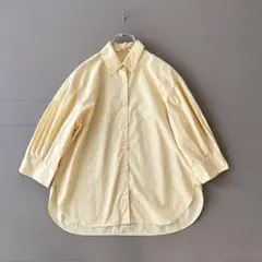 BACCA コットンピーチスキン ギャザースリーブシャツ 黄 36のサムネイル