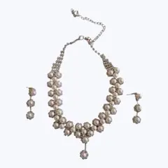 パール 結婚式 二次会 パーティー ネックレス ピアス 2点セット