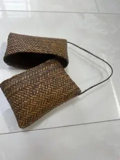 天然素材 編み込み 小物　おにぎり入れ　など