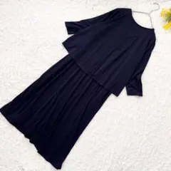 美品✨犬印本舗　授乳口付 ティアードワンピース　M L 紺　薄手　2way