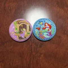 組み合わせ変更可！アリエル&ラプンツェル ピンバッジ（ディズニー刺繍缶バッジ2）