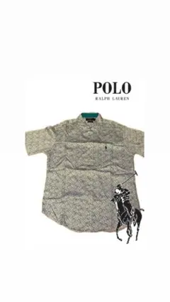 美品Polo Ralph Lauren 半袖シャツ 花柄 メンズM ブルー