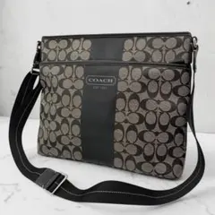 COACH ヘリテージ シグネチャー レザーショルダーバッグ 斜めがけ PVC