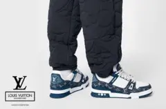 LOUIS VUITTON モノグラムデニム LV トレイナーライン スニーカー
