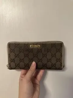 GUCCI GGパターン 長財布 ブラウン