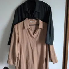 UNIQLOレーヨンスキッパーブラウス七分袖 Ｌサイズ ２枚