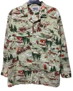 90s JEANIES for WRANGLER 森柄 プリントネルシャツ L