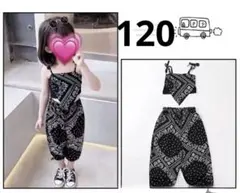 【新品・未使用】ペイズリー　上下セット　夏服　黒　セットアップのサムネイル