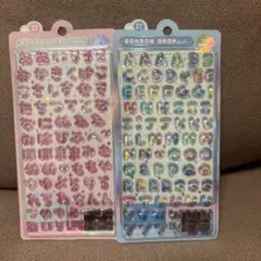 ボンボンドロップシール　文字　アルファベット　ひらがな　2枚セット
