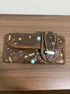 アイアンクロススタッズ付き長財布 クロムエクセルレザー ブラウン