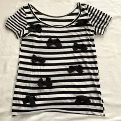 お値下げ★ミュベール リボン ボーダー Tシャツ★のサムネイル