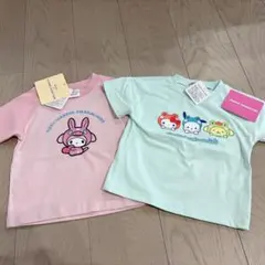 【新品】サンリオキャラクターズ 半袖Tシャツ 2枚セット 90cmのサムネイル