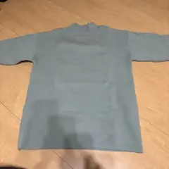 半袖 ハイネック ニット ライトブルー　Ｂa b