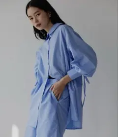 hellam バックドロストシャツ ライトブルー