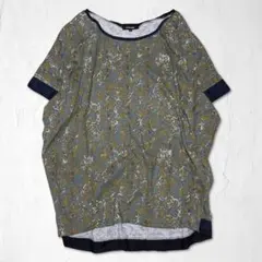 pas de calais パドカレ チュニック 半袖カットソー にじみプリントのサムネイル