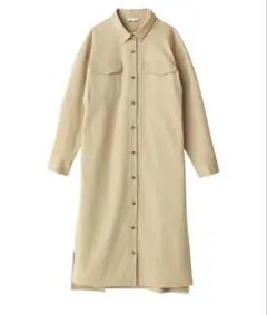 PLST プラステ ベージュ 長袖 シャツワンピース