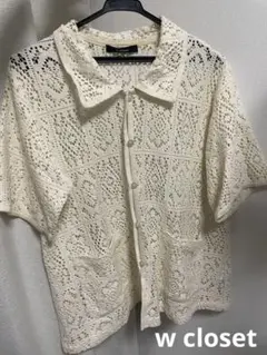 【w closet】半袖 レース編み カーディガン カジュアルトップスのサムネイル