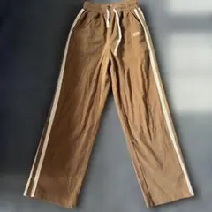 コーデュロイ ブラウン ライン パンツ