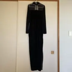 パーティードレス　 黒 　ベルベット　　ワンピース