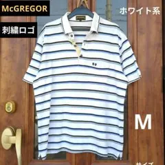【McGREGOR】ポロシャツ/ボーダー/白系/ Mサイズのサムネイル