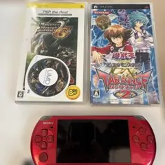 PSP 3000 赤　ソフト3つ付き