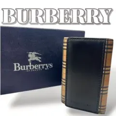 BURBERRY ノバチェック レザー ブラック メンズ キーケース 7933のサムネイル