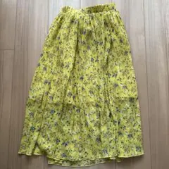 ラブトキ　スカート　花柄　黄色 S 140
