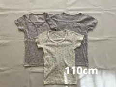 西松屋 半袖肌着 花柄 パープル系 110cm