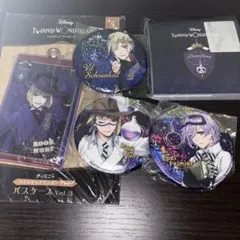 ツイステッドワンダーランド 缶バッチ パスケース メモ帳 キーホルダー セット