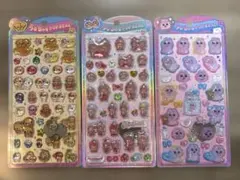 うるちゅるポップシール　3枚セット なっとうちゃん•もんちっち•おぱんちゅうさぎ