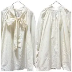 最終 グリーンレーベルリラクシング スタンド ボウタイ 2WAY ブラウス 綿他