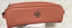 TORY BURCH レザー ポーチ ペンケース 小物入れ サーモンピンク